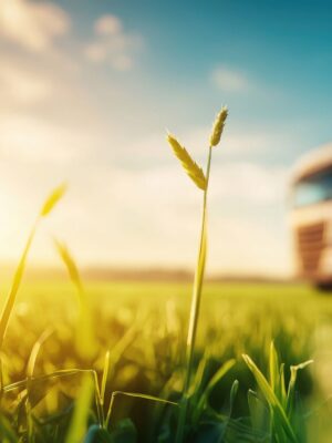 A truck parked on a green field under a beautiful sunset, symbolizing nature's beauty and transportation. Comment intégrer la gestion de flotte dans une stratégie RSE d'entreprise ?
